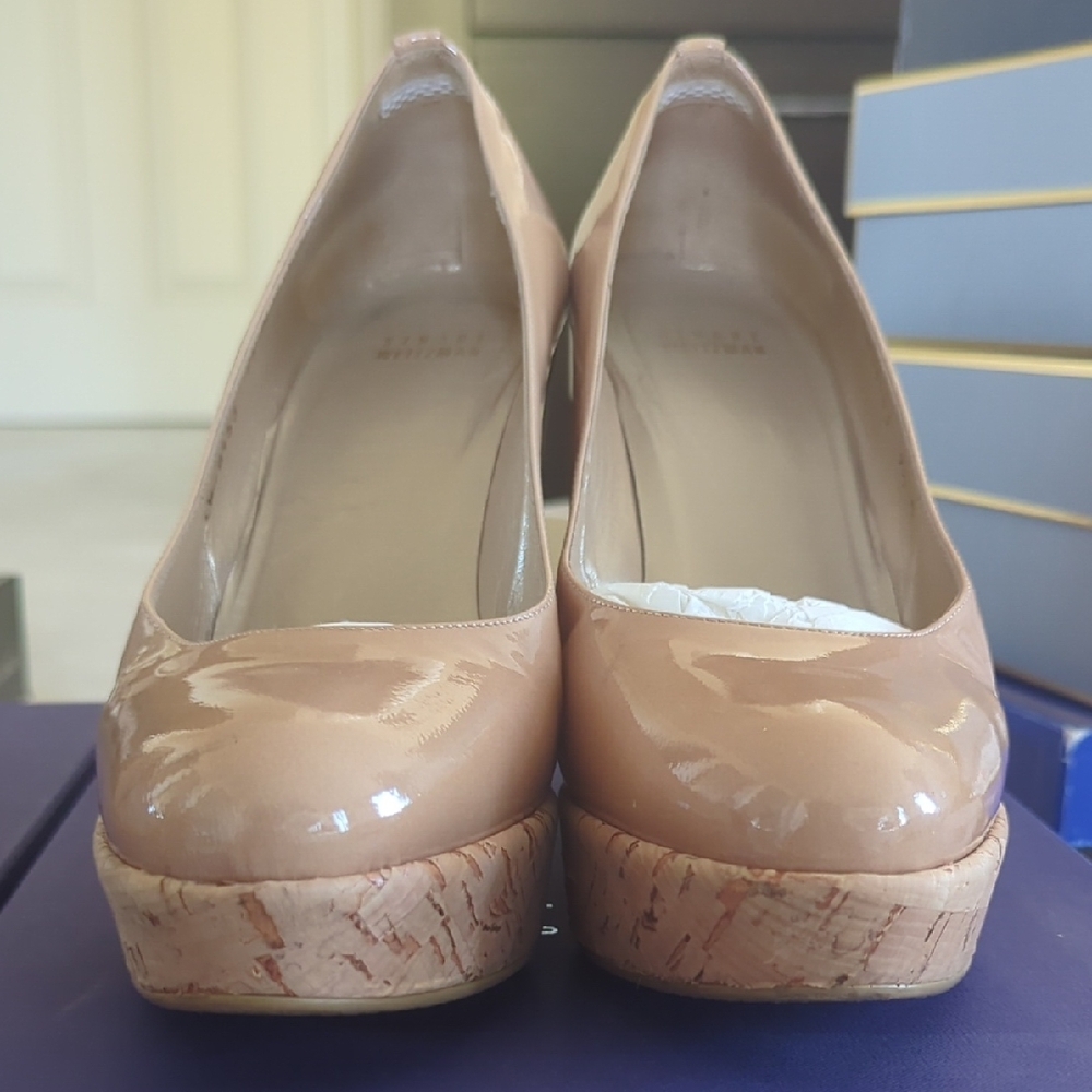 Tan Platform High Heeled Shoes
